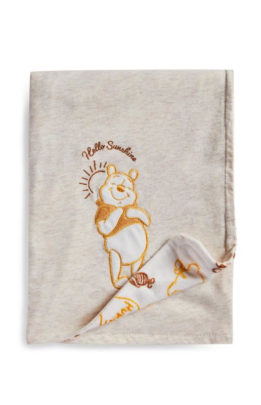  - winnie the pooh - blanket grey yellow 100 x 60 cm 